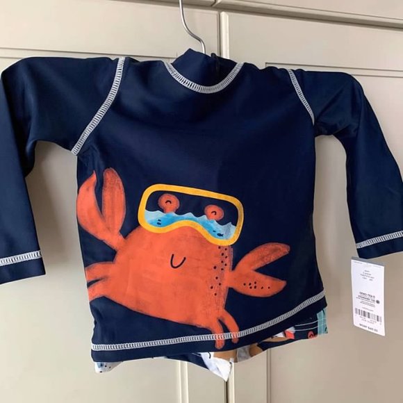 Carter's 2 Piece Rashguard & Swim Trunk Swimsuit - Picture 2 of 4